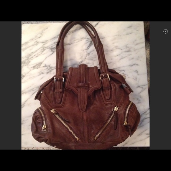 Botkier Italian Leather Purse W/Gold Hardware Many Pockets Dust Bag Zippers - Picture 6 of 7